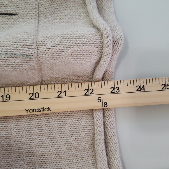 Alps Vintage Embroidered Sweater Women Large Cream Tan Cotton Floral Cottagecore - Picture 8 of 11